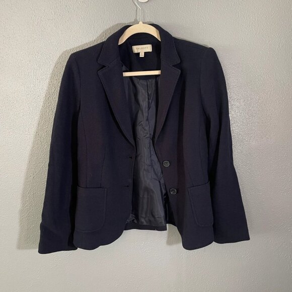 Talbots Jackets & Blazers - Talbots Navy Blue Knit Blazer Sweater Womens Size 6